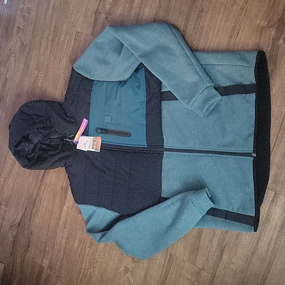 NWT Men's Med Rip Curl Jacket. "Anti-Series Heatseeker Full Zip" Jacket. Grn/Blk
